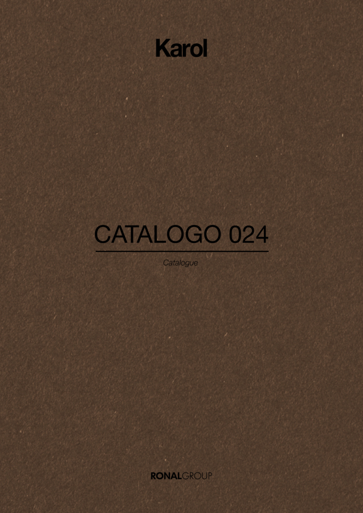 Bild på omslaget av en katalog från italienska Karol fylld med badrumsmöbler.