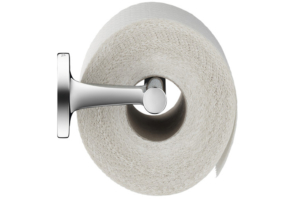 Duravit toalettpappershållare Starck T med en toalettpappersrulle.