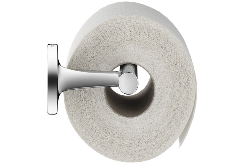 Duravit toalettpappershållare Starck T med en toalettpappersrulle.