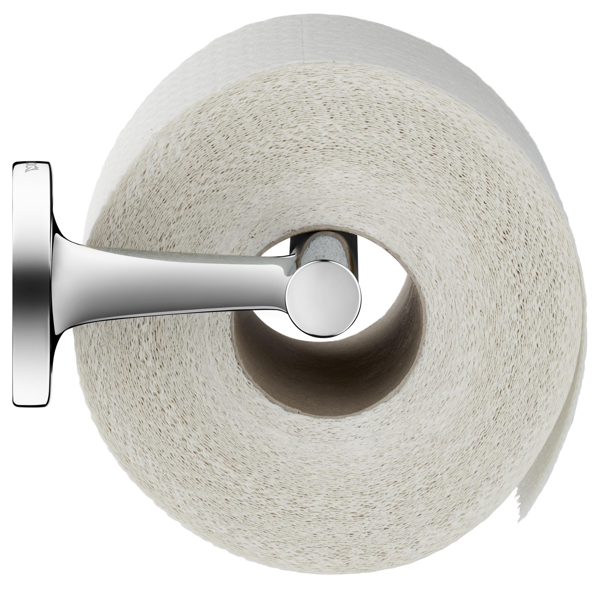 Duravit toalettpappershållare Starck T med en toalettpappersrulle.