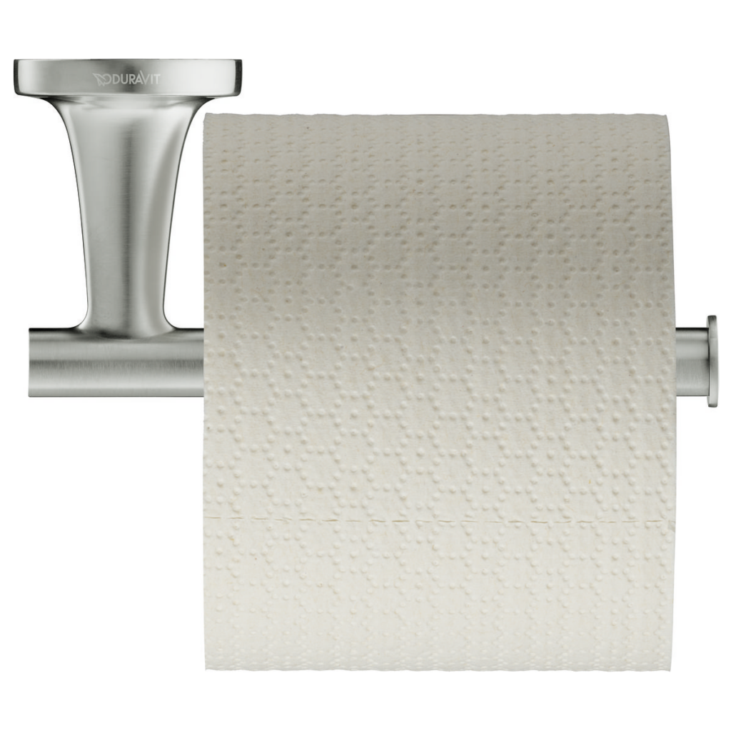 Duravit toalettpappershållare Starck T med en toalettpappersrulle.