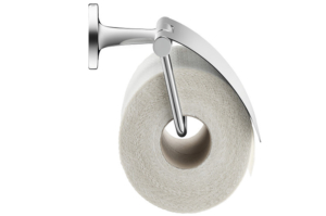 Duravit toalettpappershållare med toalettpappersrulle.