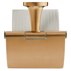 Duravit toalettpappershållare med toalettpappersrulle.