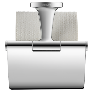 Duravit toalettpappershållare med toalettpappersrulle.
