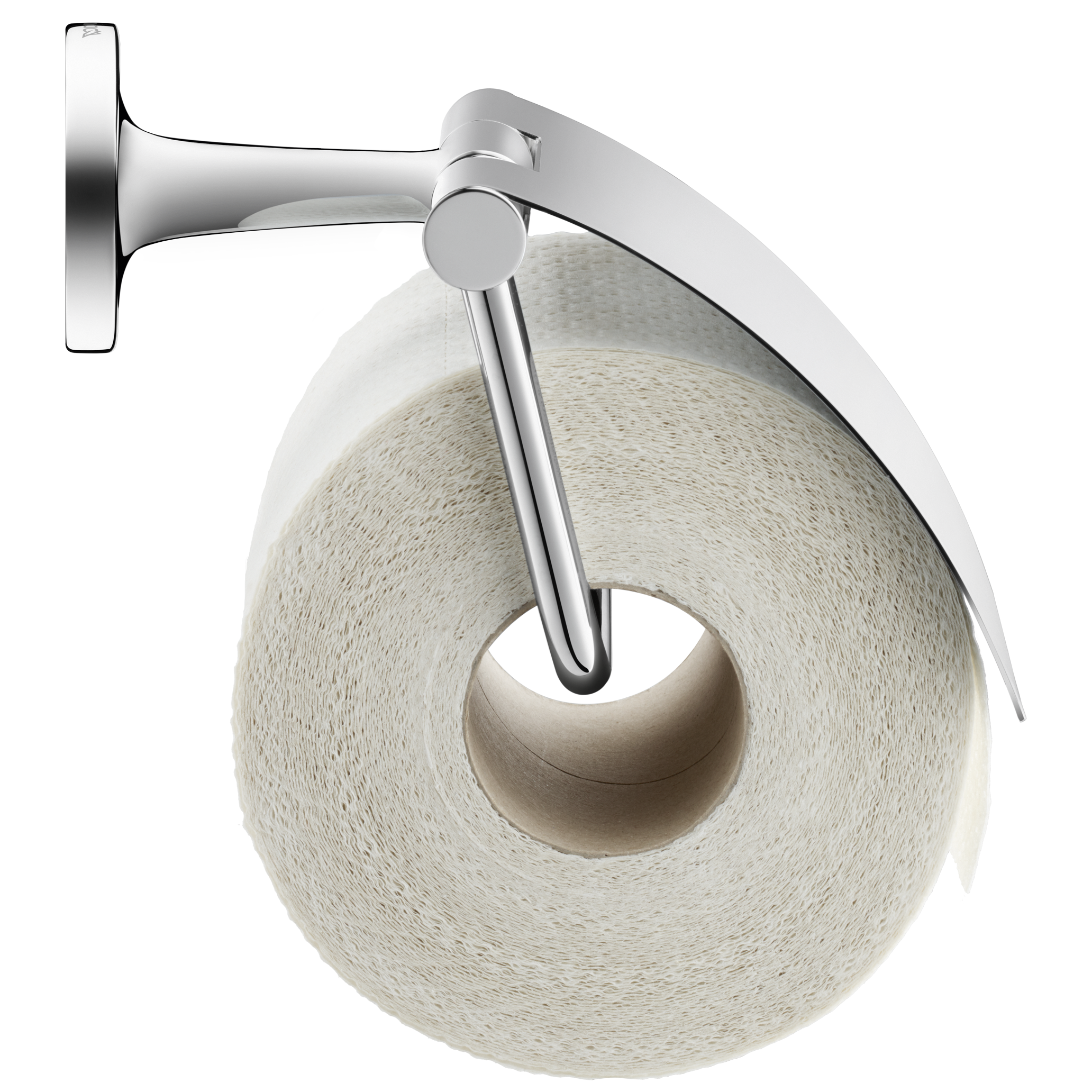 Duravit toalettpappershållare med toalettpappersrulle.