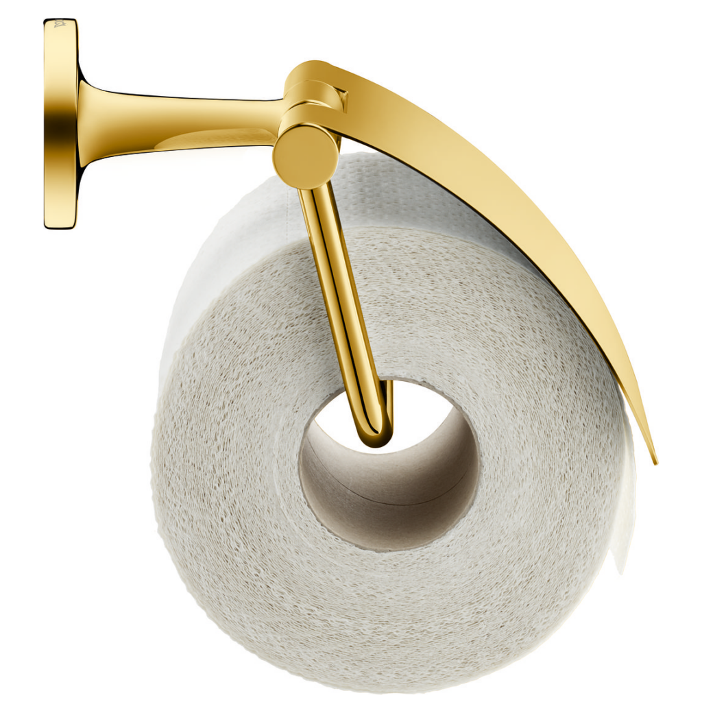 Duravit toalettpappershållare med toalettpappersrulle.