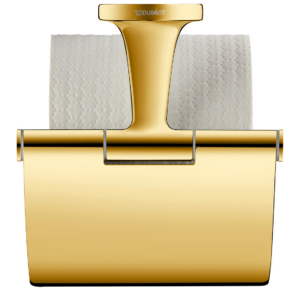 Duravit toalettpappershållare med toalettpappersrulle.