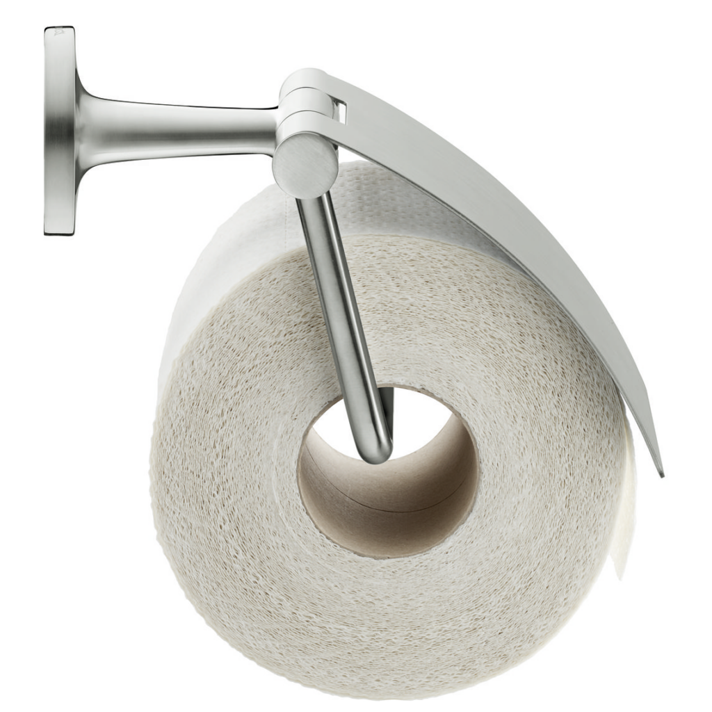 Duravit toalettpappershållare med toalettpappersrulle.