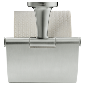 Duravit toalettpappershållare med toalettpappersrulle.
