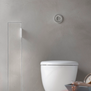 Omega01 spolknapp från Geberit och toalett.