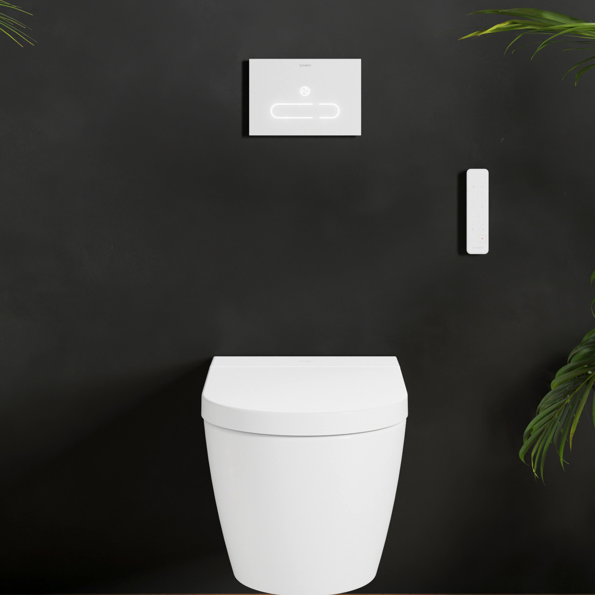 A2 spolplatta med vägghängd toalett, allt från Duravit.