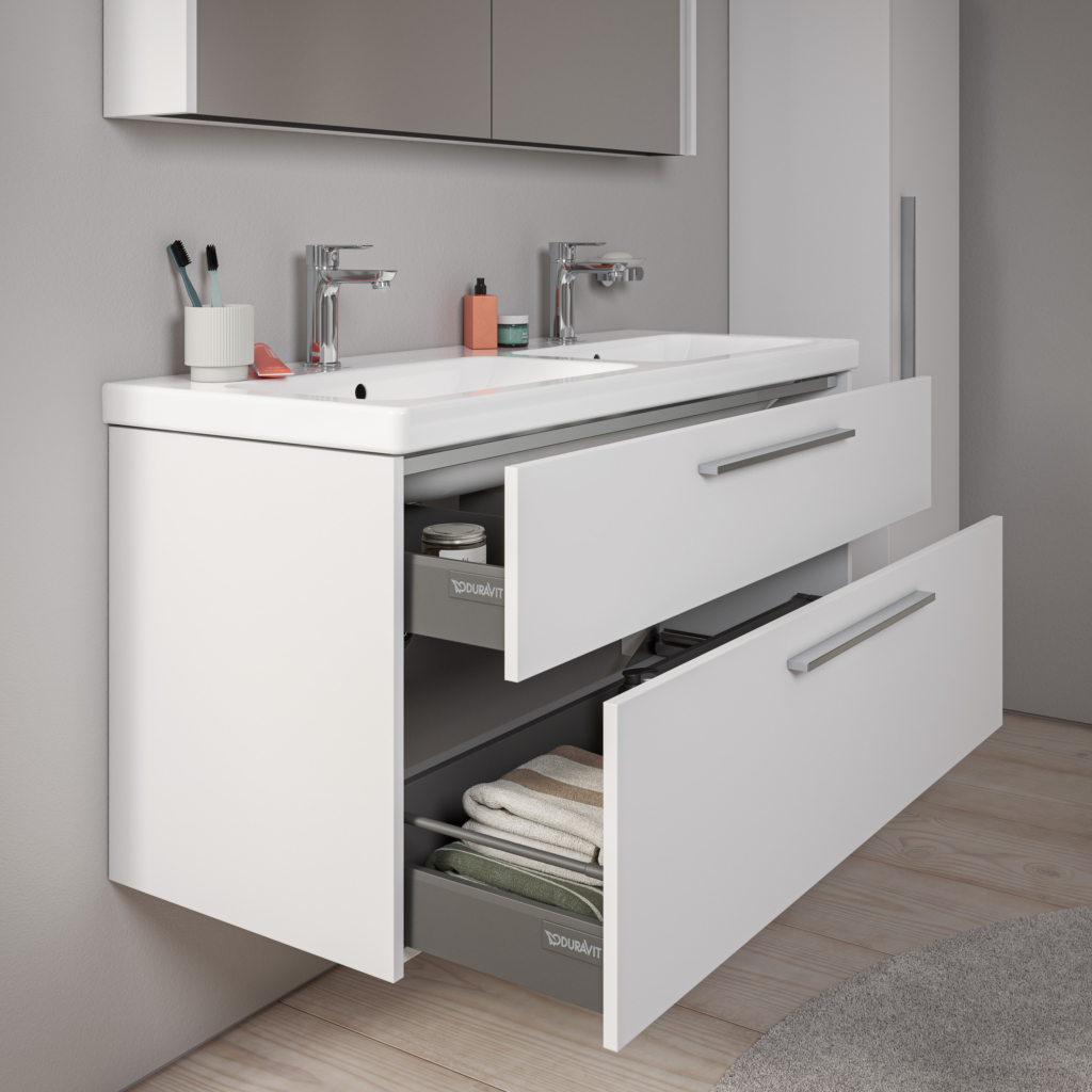 D-Code möbelpaket i en badrumsmiljö.