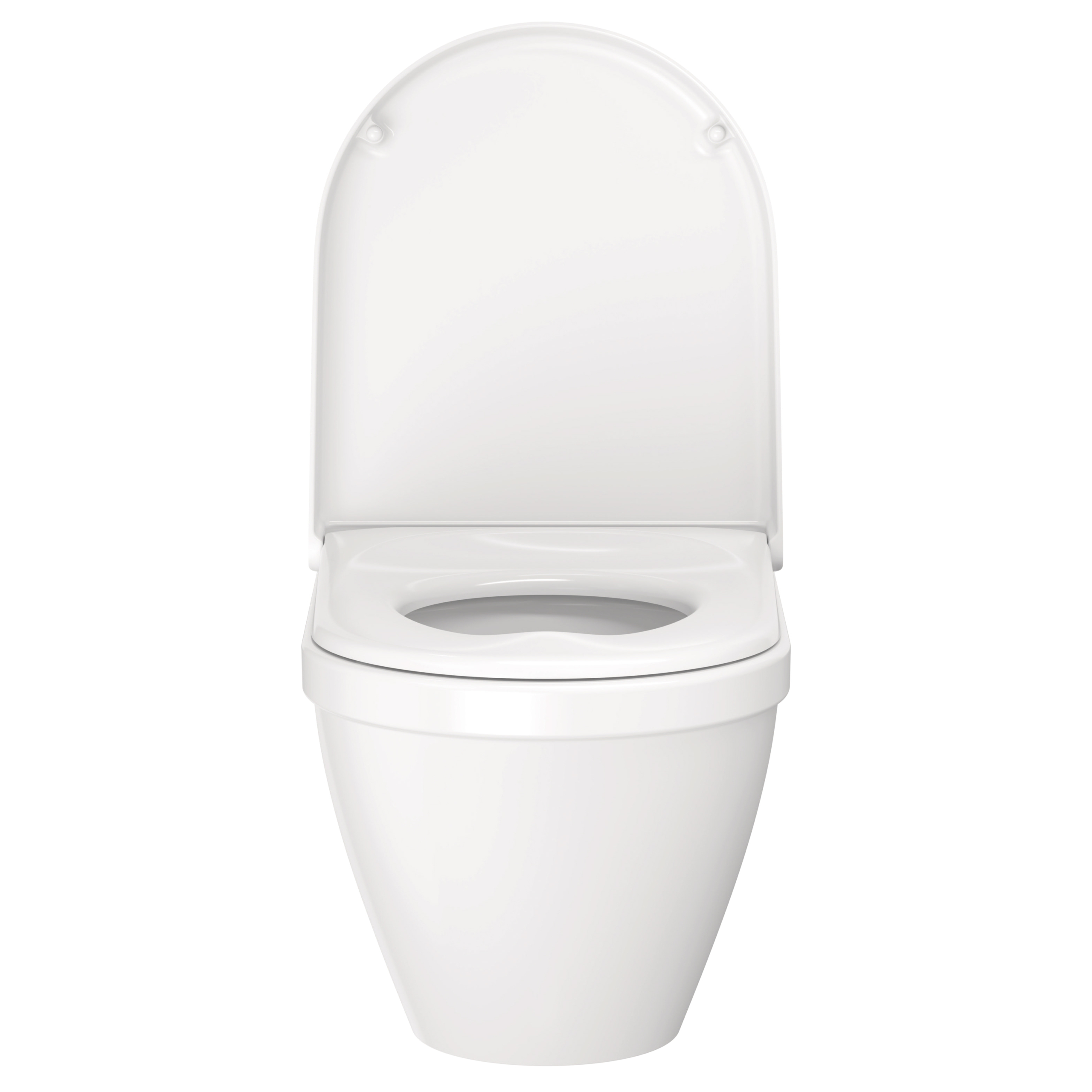 Toalettsits Starck 3 i vit färg mot på vit toalettstol