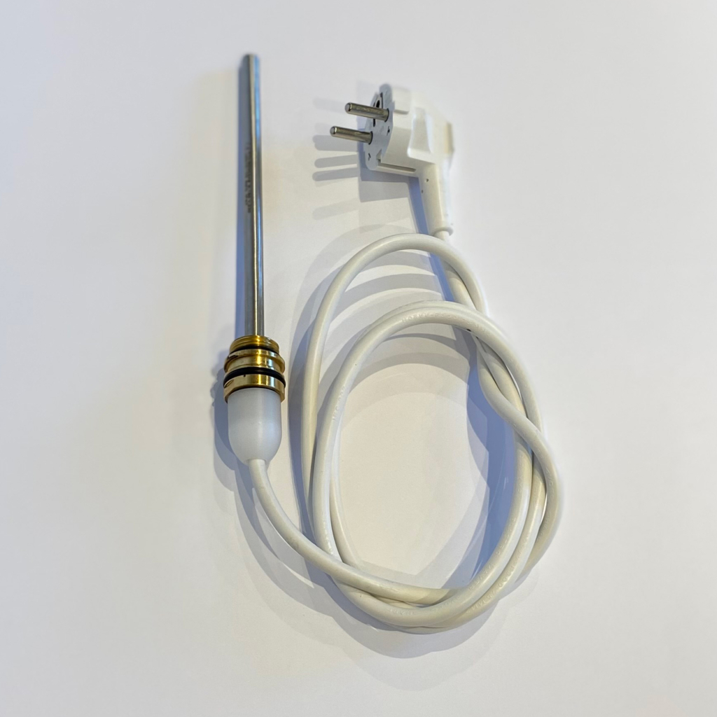 Elpatron för LH handdukstork på vit bakgrund